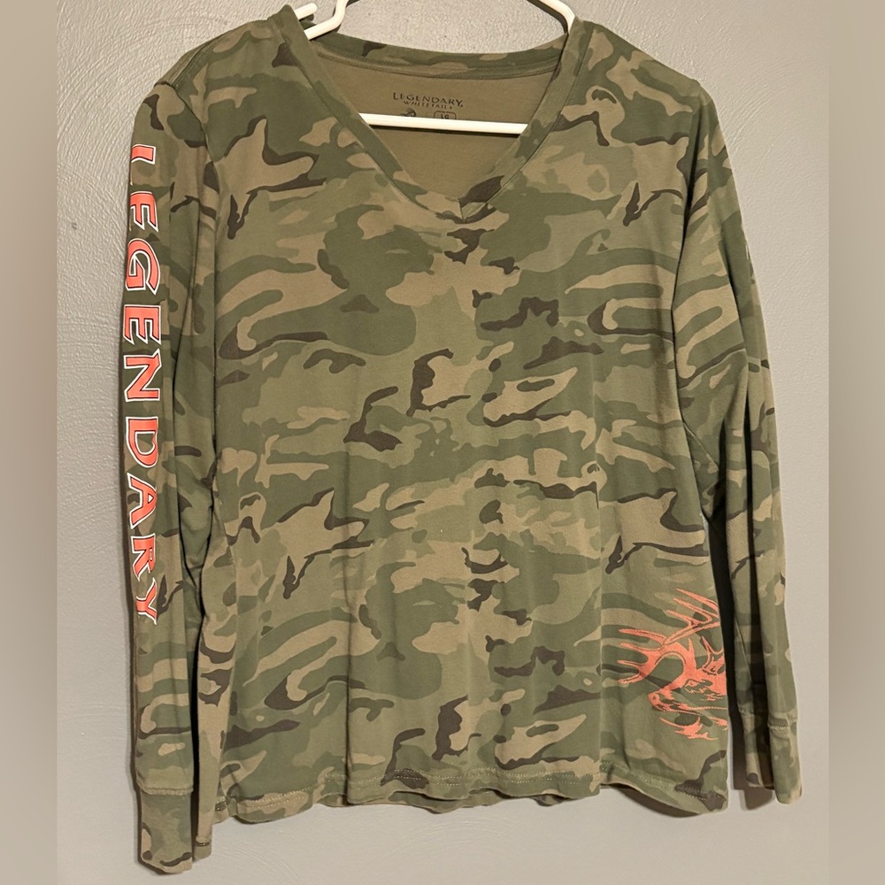 Legendary Whitetails Camo Long Sleeve Shirt, Size Large